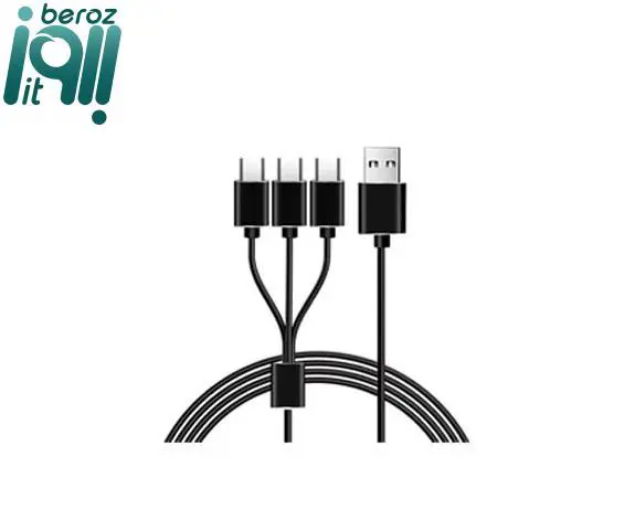 کابل تایپ سی سه سر کامیکا COMICA TYPE-C CABLE بروز آی‌تی