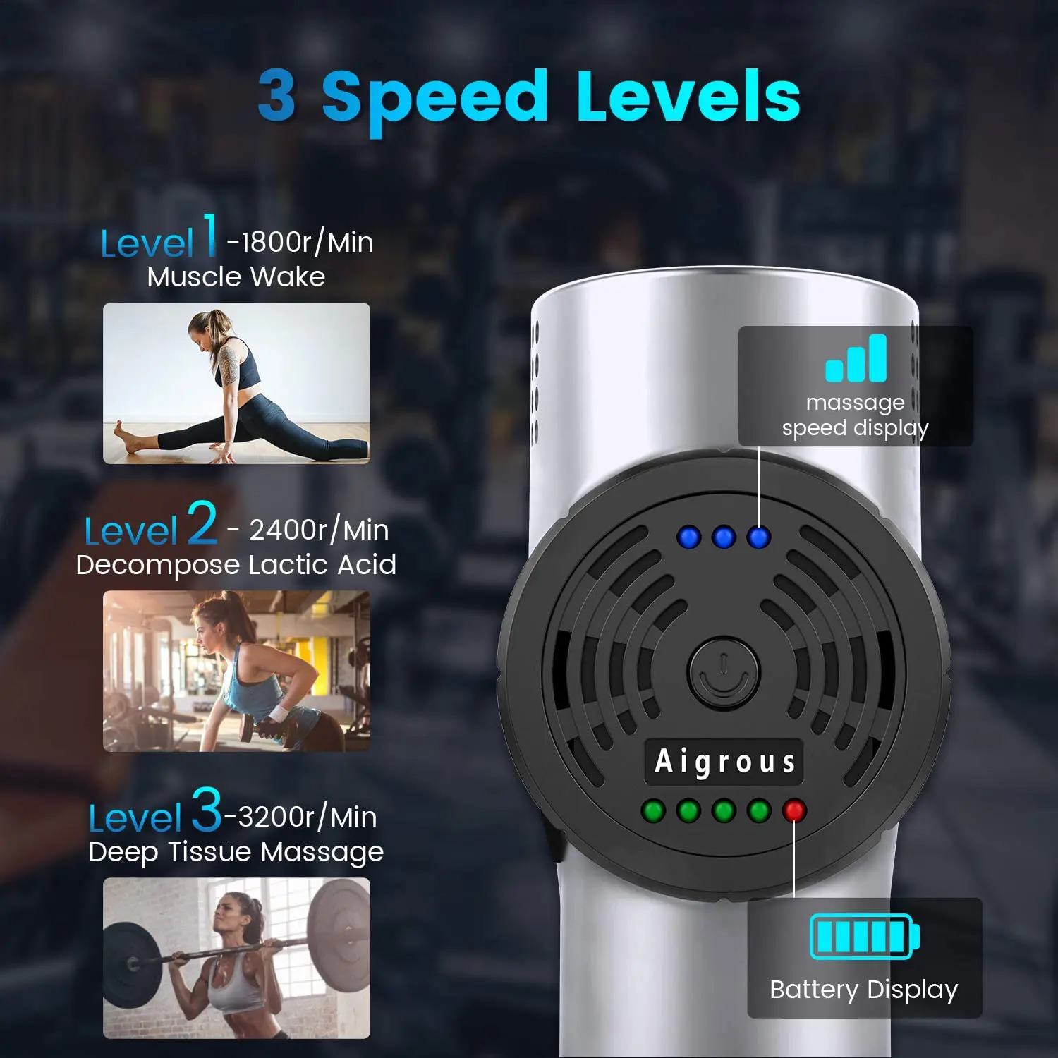 ماساژور تفنگی شیائومی Xiaomi Aigrous A9 Pro 10 ماساژور تفنگی شیائومی Xiaomi Aigrous A9 Pro بروز آیتی