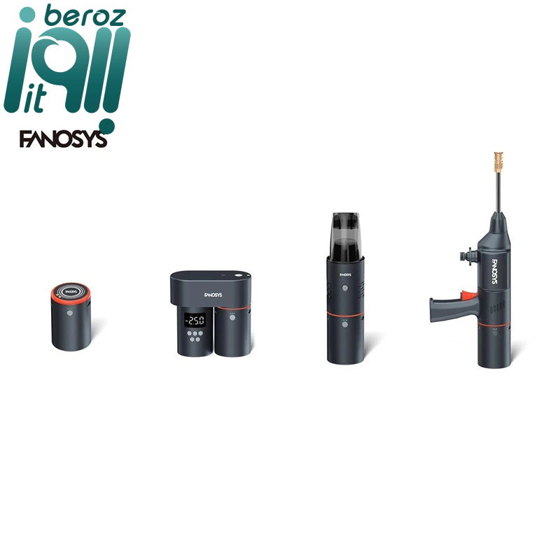 ( کارواش شارژی ، جارو برقی ، پمپ باد ، پاوربانک ) مدل Fanosys Auto SmartKit «اورجینال - ارسال 1 ساعت» بروز آی‌تی