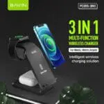 پایه نگهدارنده و شارژر بی سیم گوشی موبایل باوین مدل 3in1 fast wireless charger