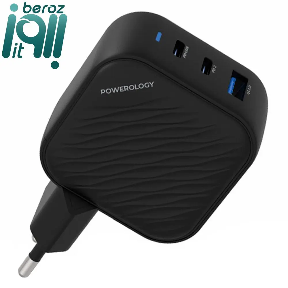شارژر دیواری 65 وات پاورولوجی مدل GaN Ultimate-EU Dual PD Charger (نسخه اورجینال – ارسال 1 ساعته)