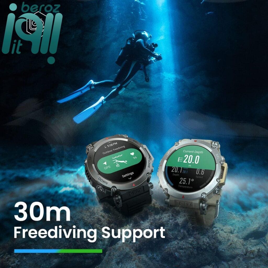 ساعت هوشمند شیائومی Amazfit T-Rex Ultra همراه با ۱۸ ماه گارانتی «پلمپ اورجینال گلوبال»