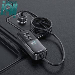 شارژر فندکی خودرو 120 وات پرودو مدل Porodo 120W Transparent Multi Port Car Charger  (نسخه جدید – ارسال 1 ساعته)