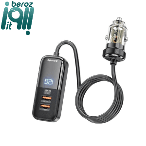 شارژر فندکی خودرو 120 وات پرودو مدل Porodo 120W Transparent Multi Port Car Charger  (نسخه جدید – ارسال 1 ساعته)