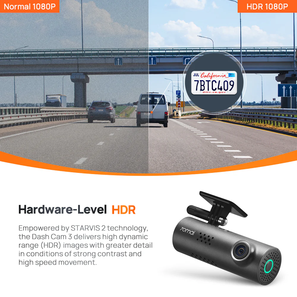 دوربین خودروی شیائومی 70mai Dash Cam 3 M200 «اورجینال - ارسال 1 ساعت»