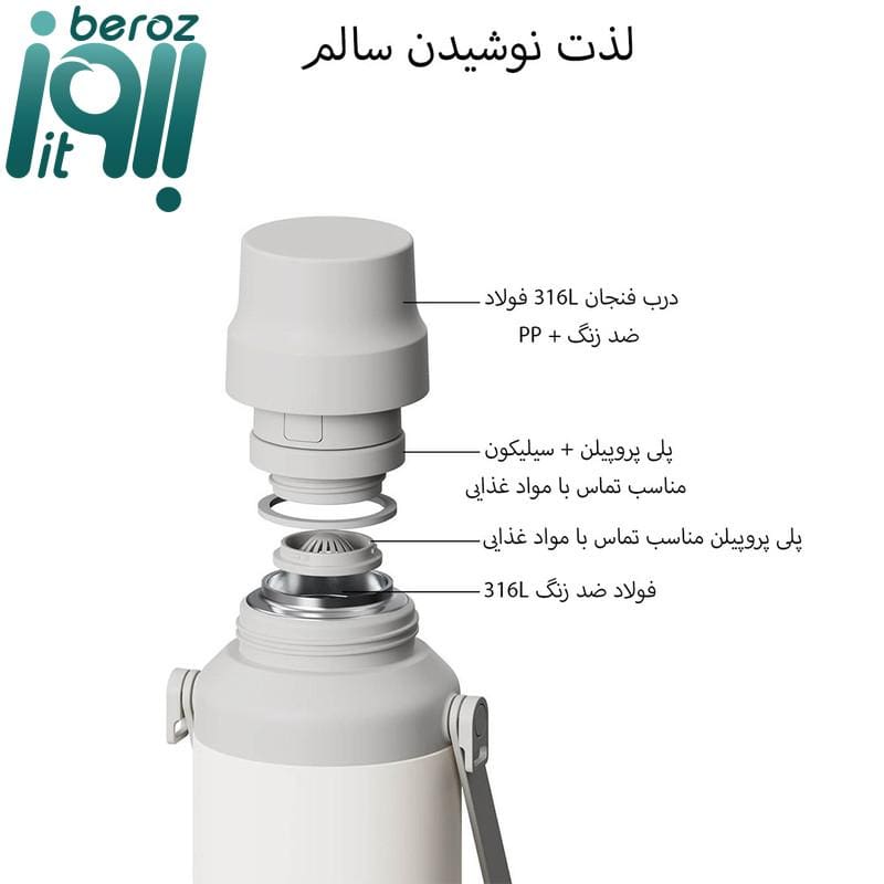 فلاسک میجیا مدل MJDDB01PL گنجایش 1 لیتر